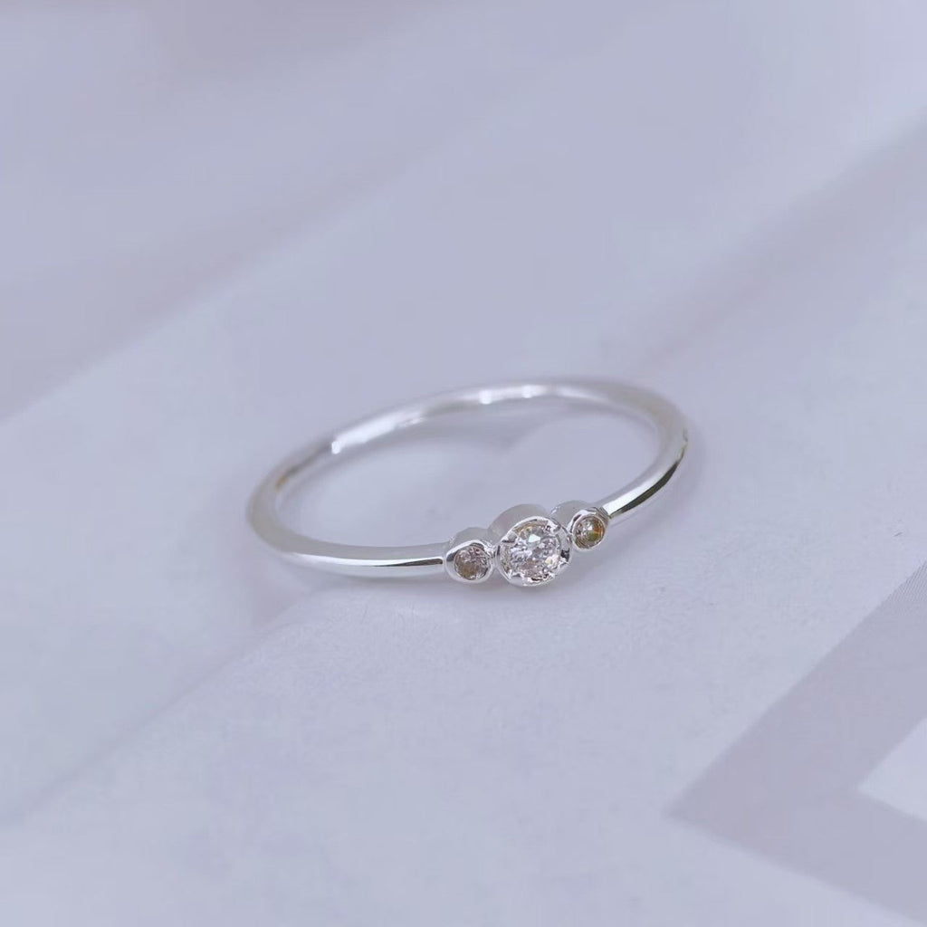 Japanese-style Ultra-fine Non-fading Zircon Ring For Women