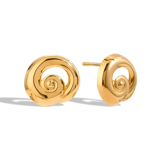 18K gold hollow thread design classic and fashionable earrings