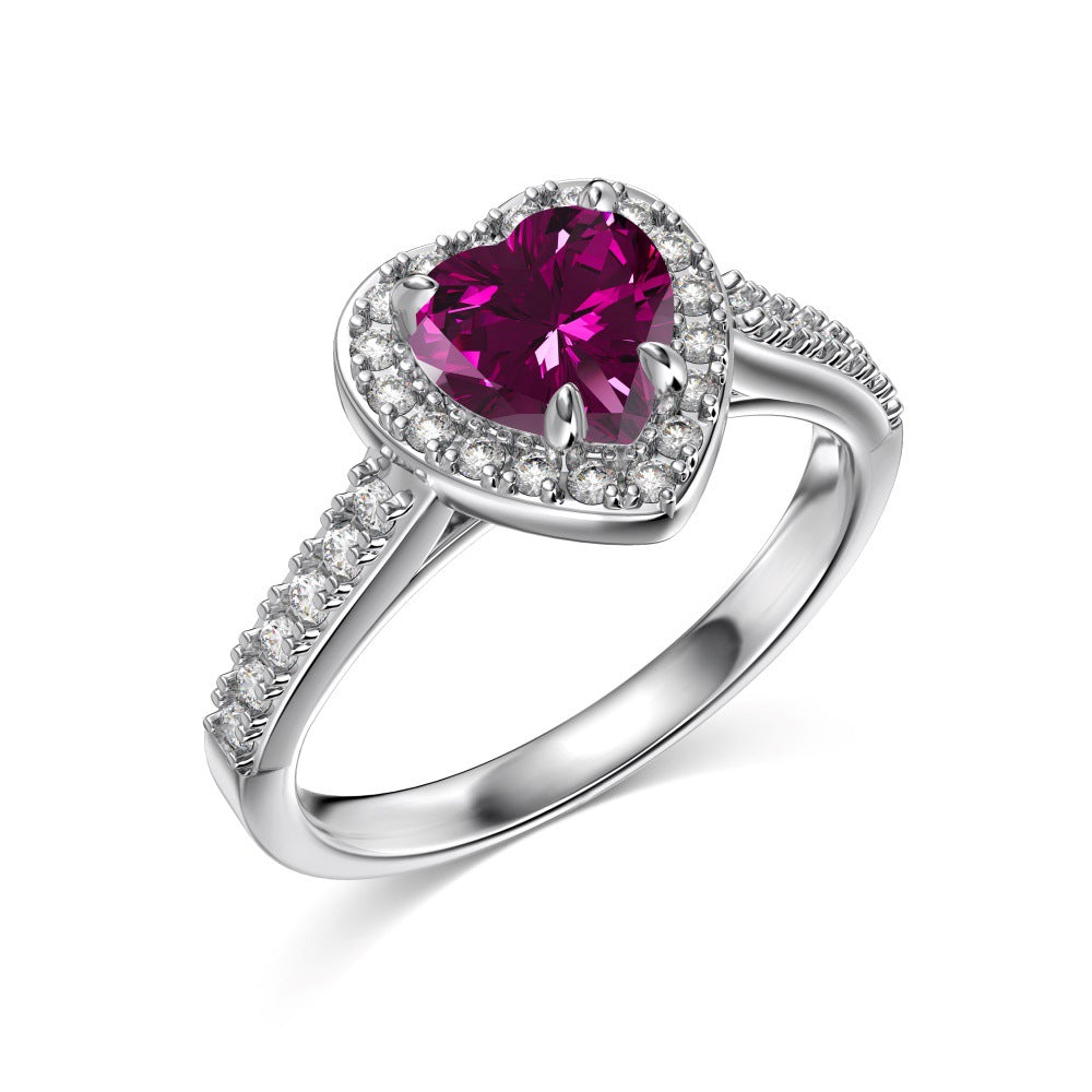 12 Zodiac Colorful Zircon Silver Ring For Women