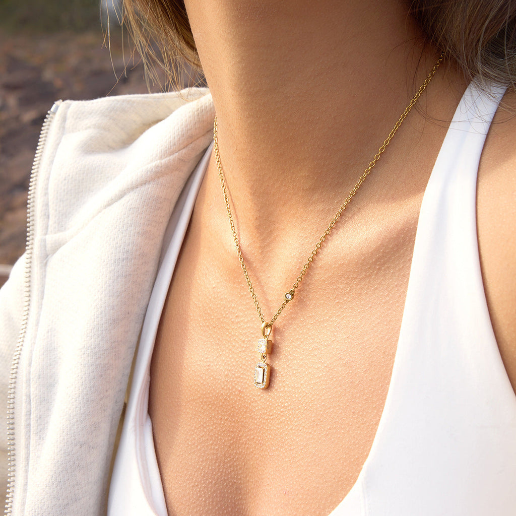Square Zircon Pendant Necklace Collection