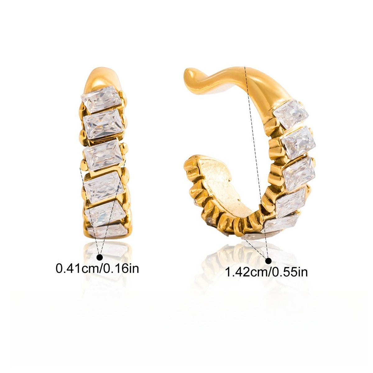 Light luxury, high-end zircon earrings