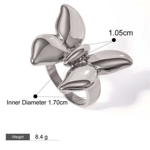 18K gold butterfly design exquisite and noble ring