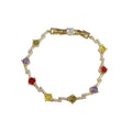 Exquisite And Fashionable Micro-pave Cubic Zirconia Irregular Colorful Bracelet