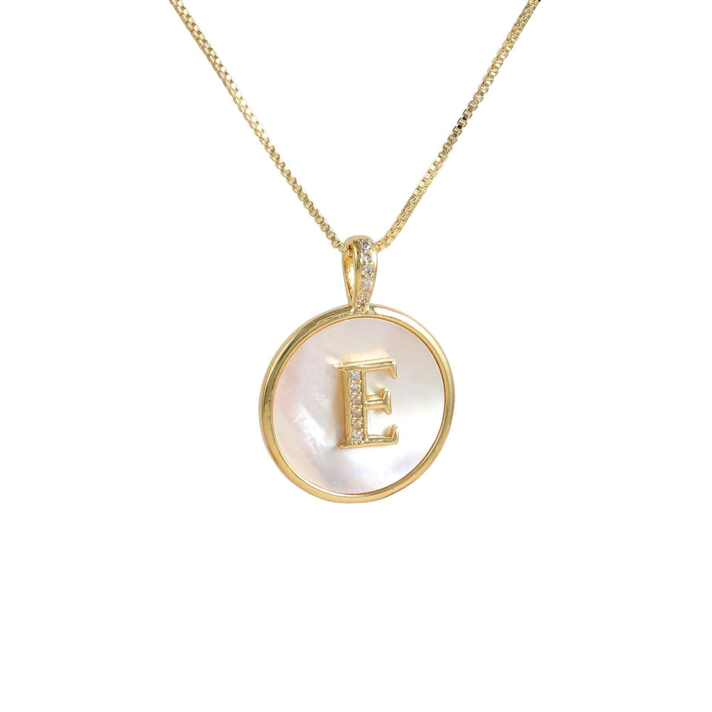 Gold Shell Initial Pendant Charm Collection