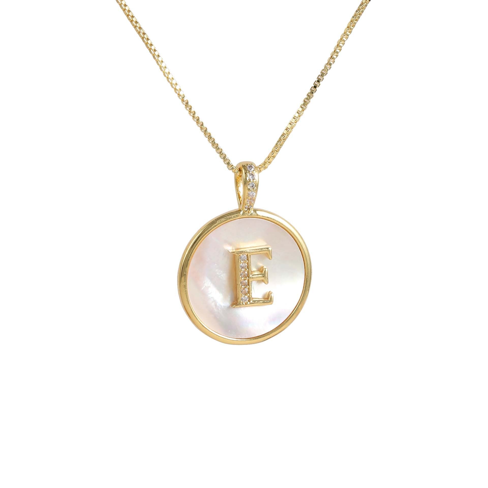 Gold Shell Initial Pendant Charm Collection
