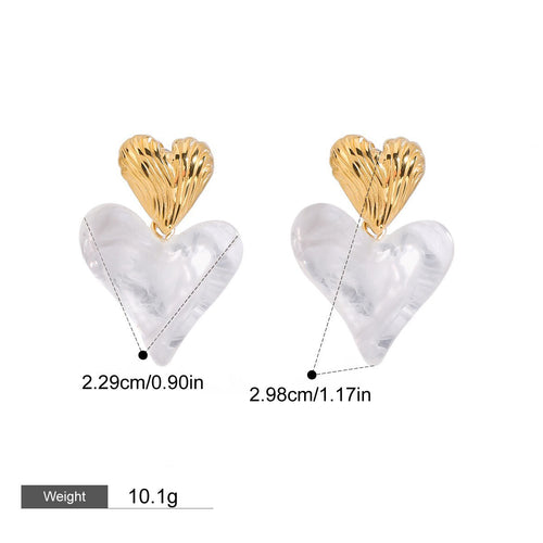 18K gold heart-shaped design light luxury noble earrings