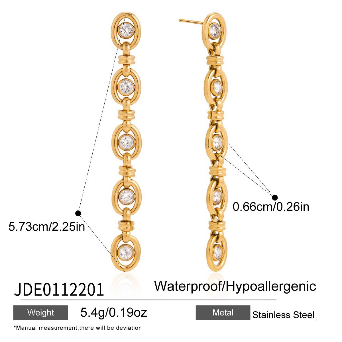Zircon Chain Tassel Earrings and Bracelet Set
