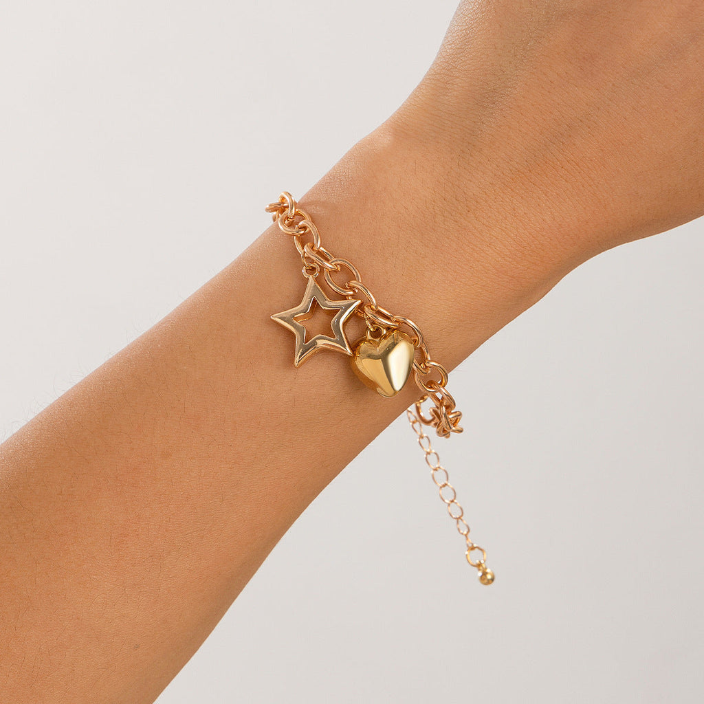 Heart-shaped Pendant Bracelet For Women