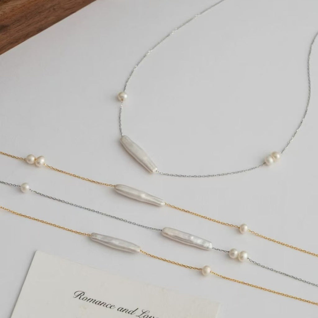 Titanium Steel Non Fading Necklace, Freshwater Pearl, Light Luxury, High-end Feel