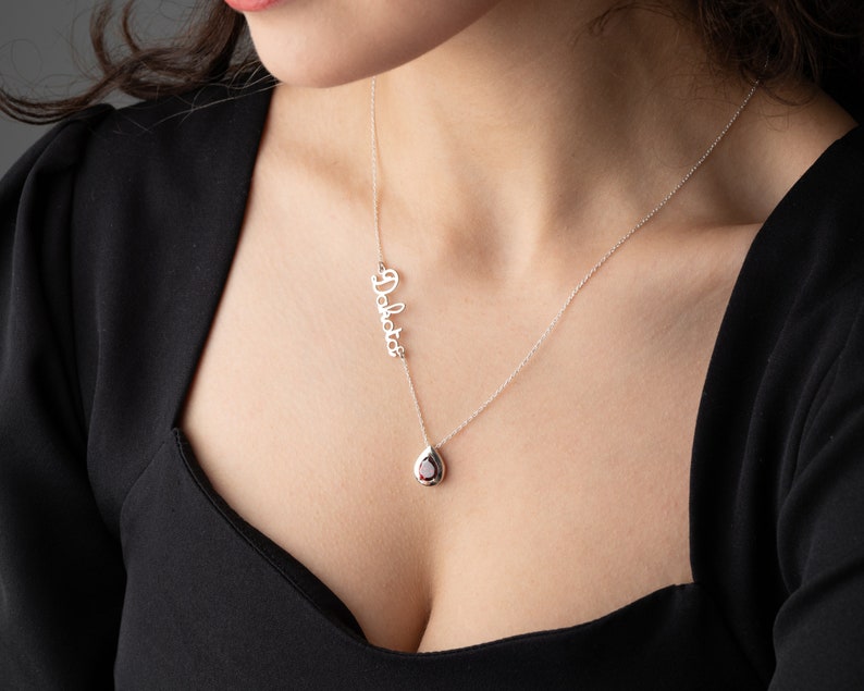 Personalized Cursive Name & Birthstone Necklace