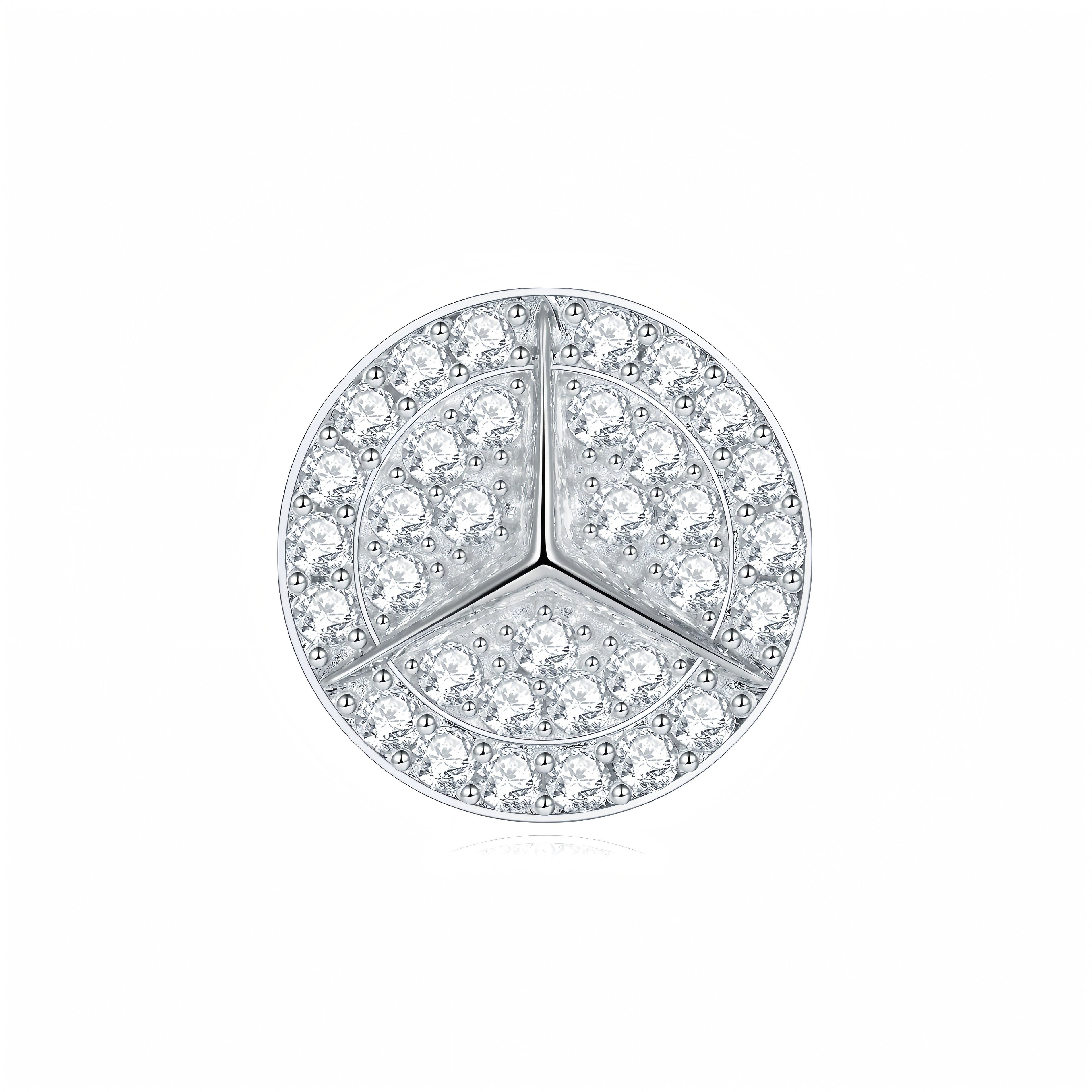 S925 Sterling Silver Moissanite Stud Earrings  Round Pave Three Pointed Star Geometric Design With GRA Certificate Platinum Plated Gift Box Set For Women Or Men