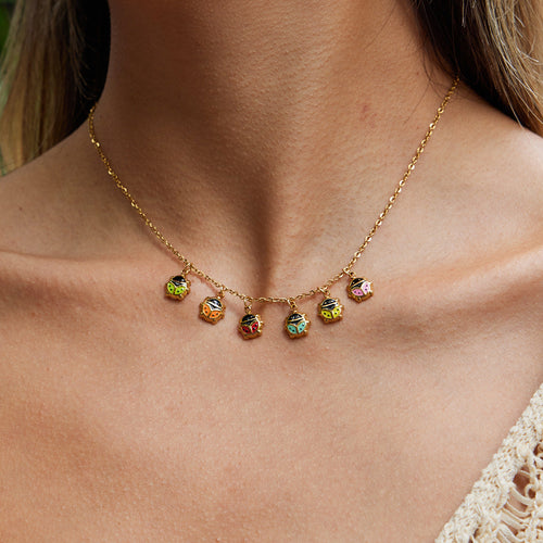 18K Gold Stainless Steel Ladybug Necklace