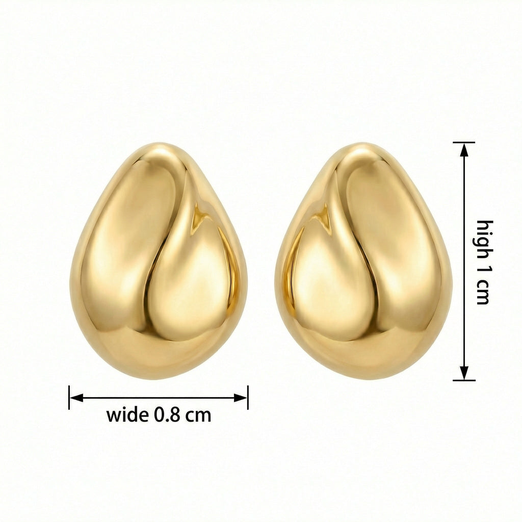 925 Sterling Silver Elegant Minimalist Teardrop Stud Earrings with High-Polished Lustrous Finish