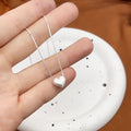 1pcs 999 Sterling Silver Matte Heart Box Chain Necklace, Dainty Elegant Style, Ideal For Birthday & Valentine Gifts