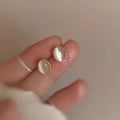 Dainty Gold Heart Stud Earrings Women All-match Casual Wearable Sleeping Earrings