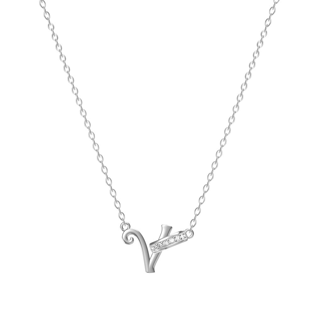 26-Letter Diamond-Embedded Unique Design Necklace For Women