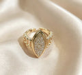 Water-drop Diamond-studded Open Ring