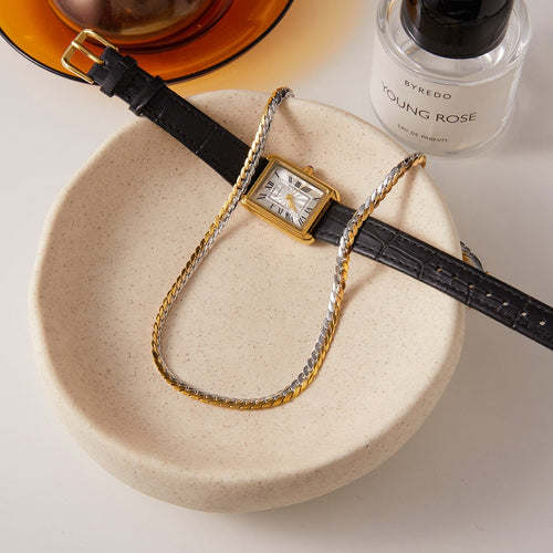 18K gold & S925 silver mixed-metal chain necklace.