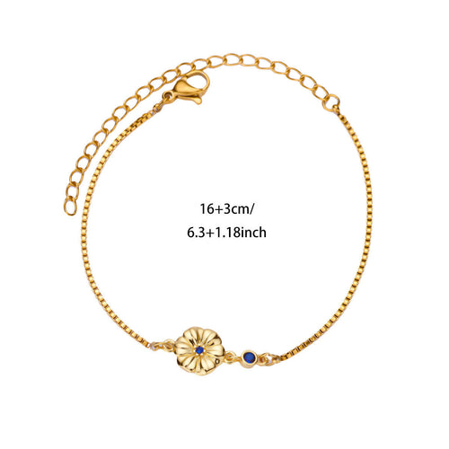 18 Gold December Birth Flower Bracelet