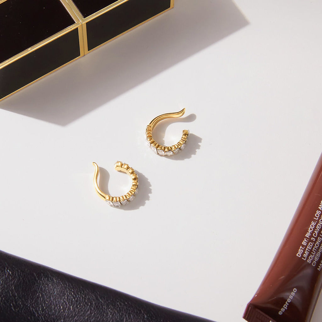 Light luxury, high-end zircon earrings
