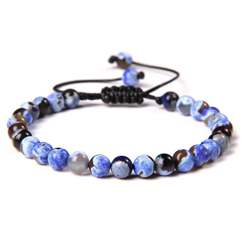 6mm Natural Stone Beads Womens Bracelet Yoga Energy Sports
