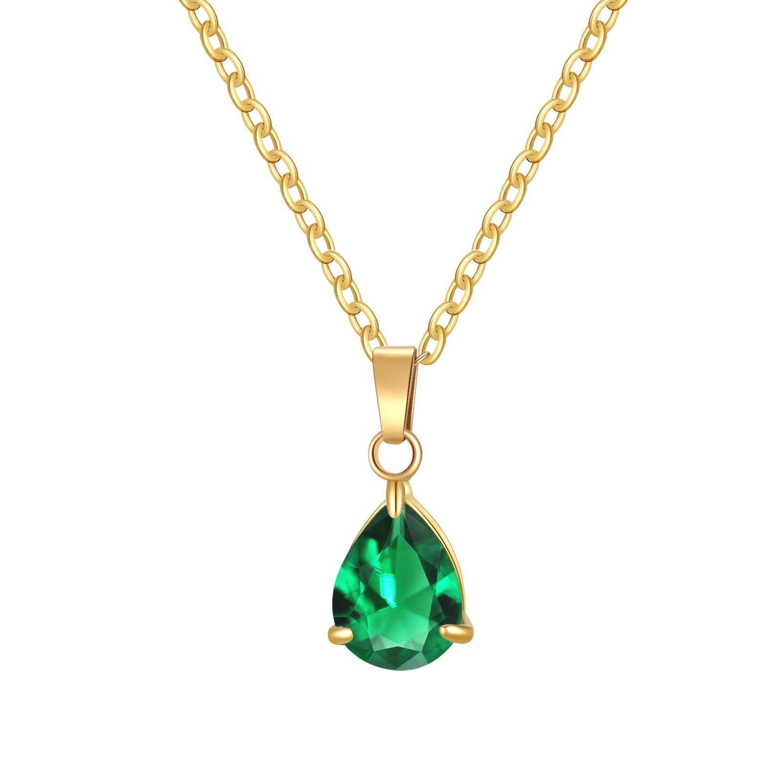 3A Water Drop Zircon Small Pendant Solitaire Pear-Shaped Zircon Womens Clavicle Chain