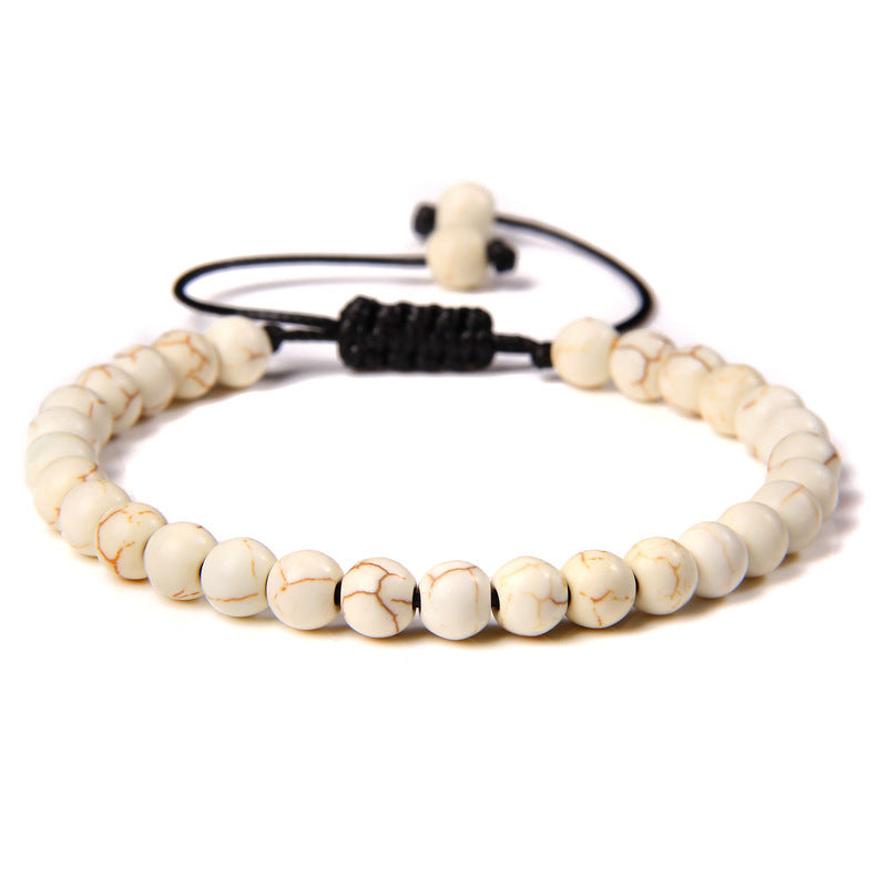 6mm Natural Stone Beads Womens Bracelet Yoga Energy Sports