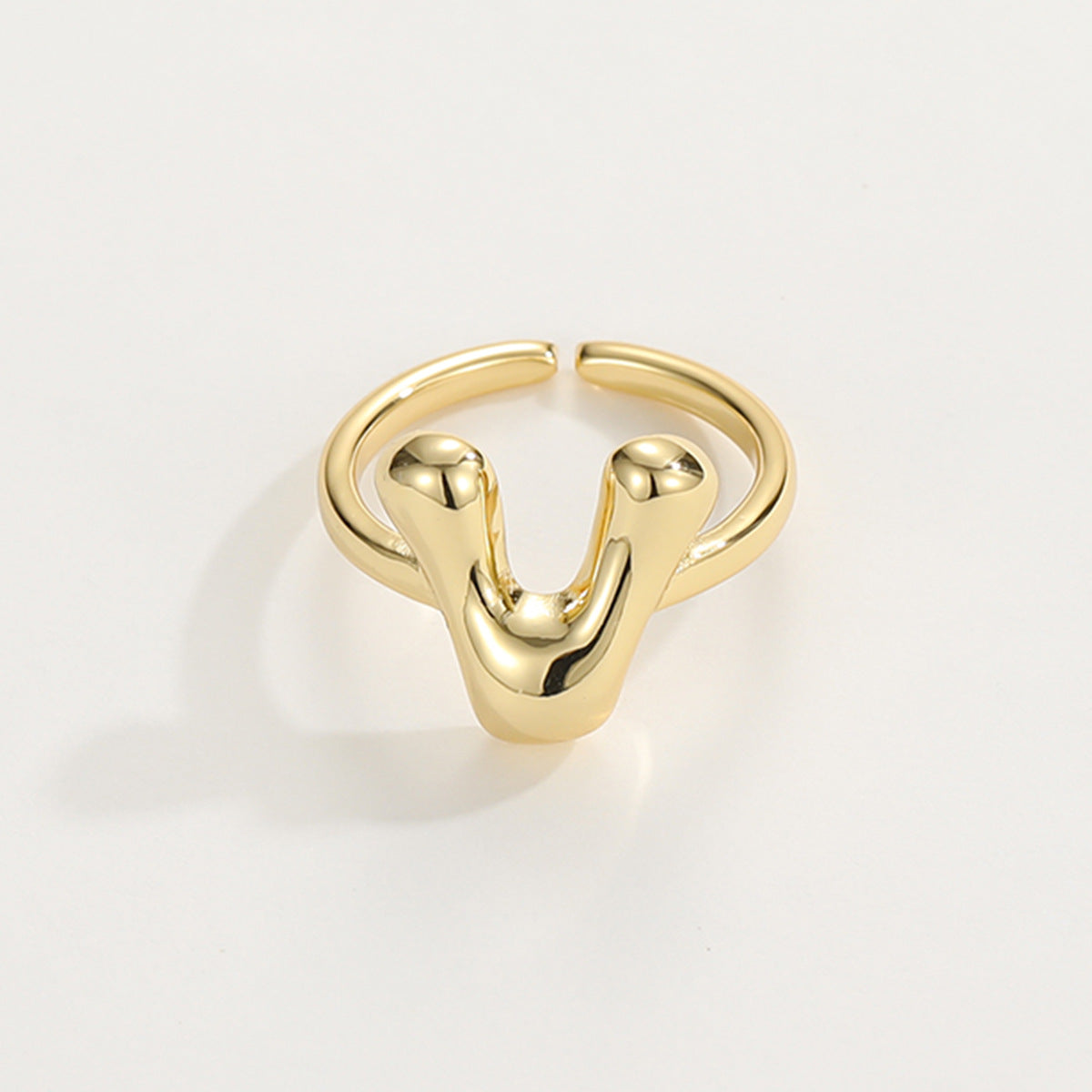Adjustable English Letter Ring With Adjustable Opening