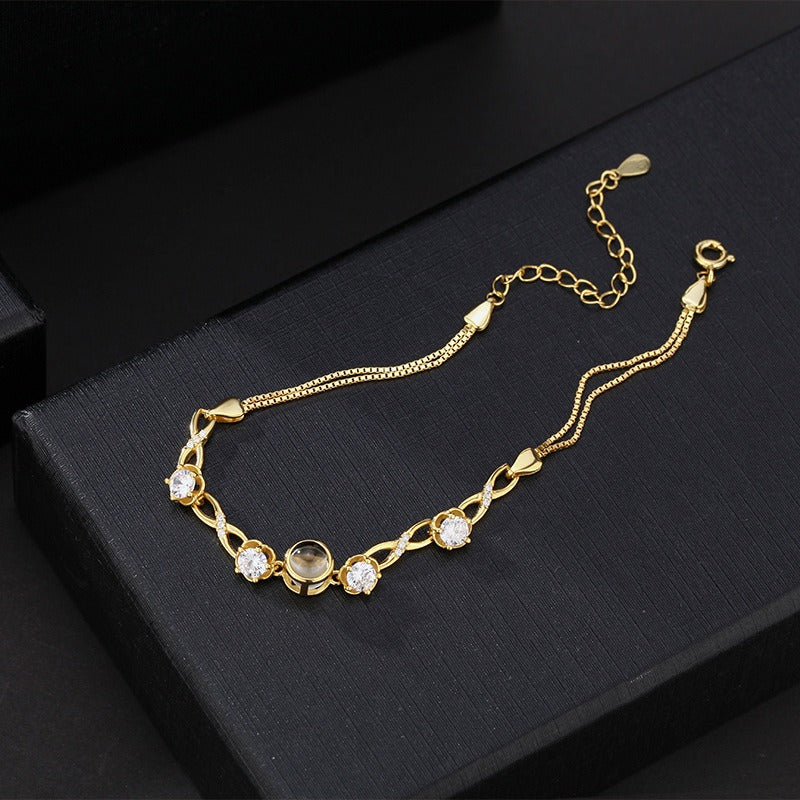 Customized Infinity Symbol Photo Projection Bracelet