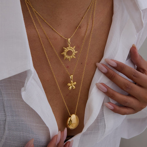 18K Gold Geometric Design Trendy Personality Necklace