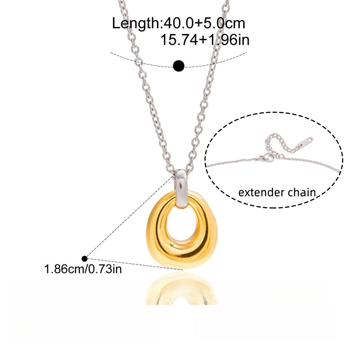 18K gold & S925 silver mixed-metal chain necklace.