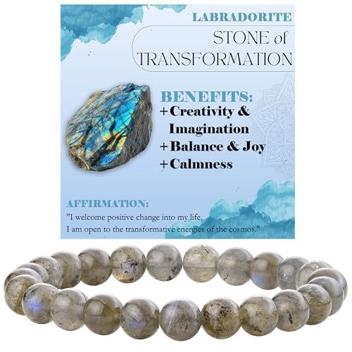 8mm Natural Stone Bead Bracelet White Turquoise
