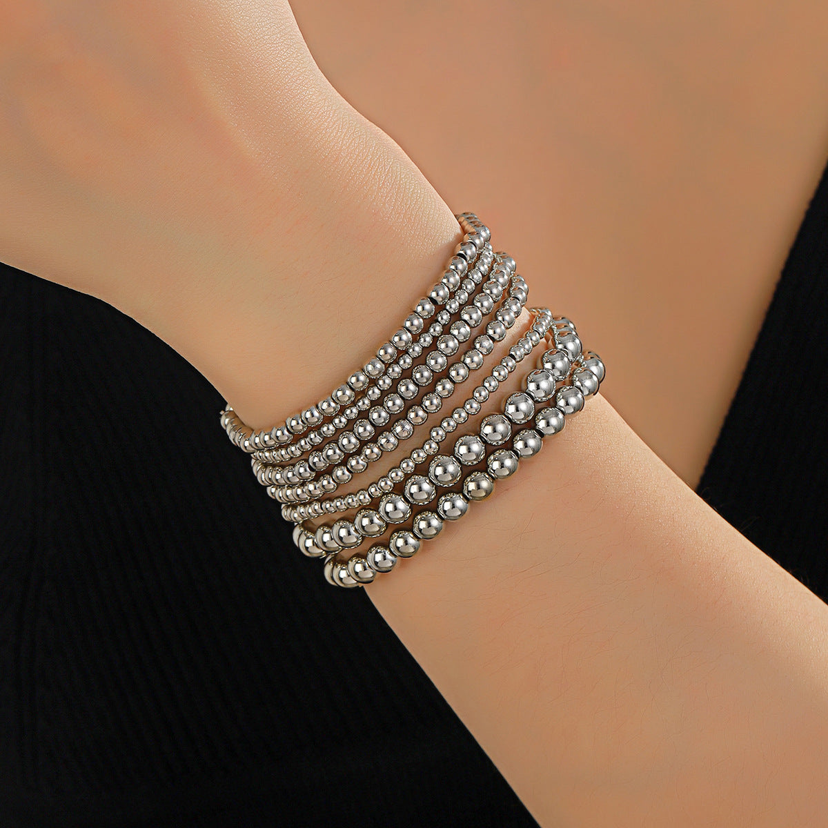 Multi-piece Set Minimalist And Versatile Heart Pendant Bracelet For Women Trendy Style
