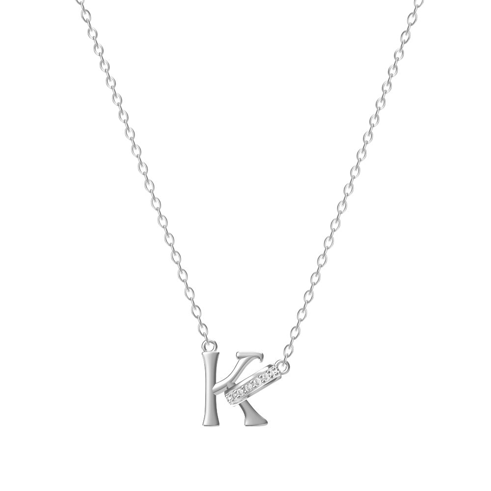 26-Letter Diamond-Embedded Unique Design Necklace For Women