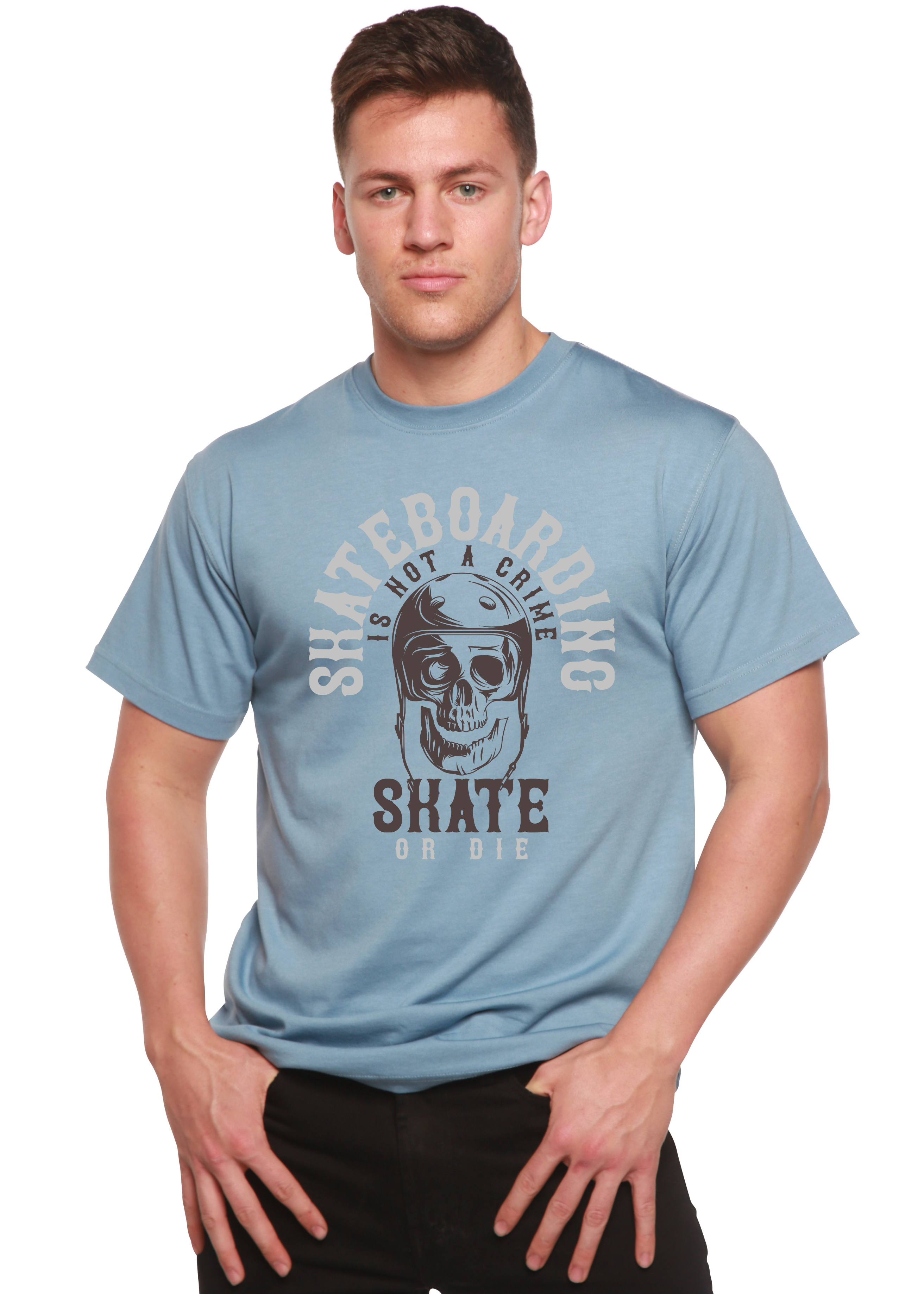 Skate Boarding Men's Bamboo Viscose/Organic Cotton Short Sleeve Graphic T-Shirt