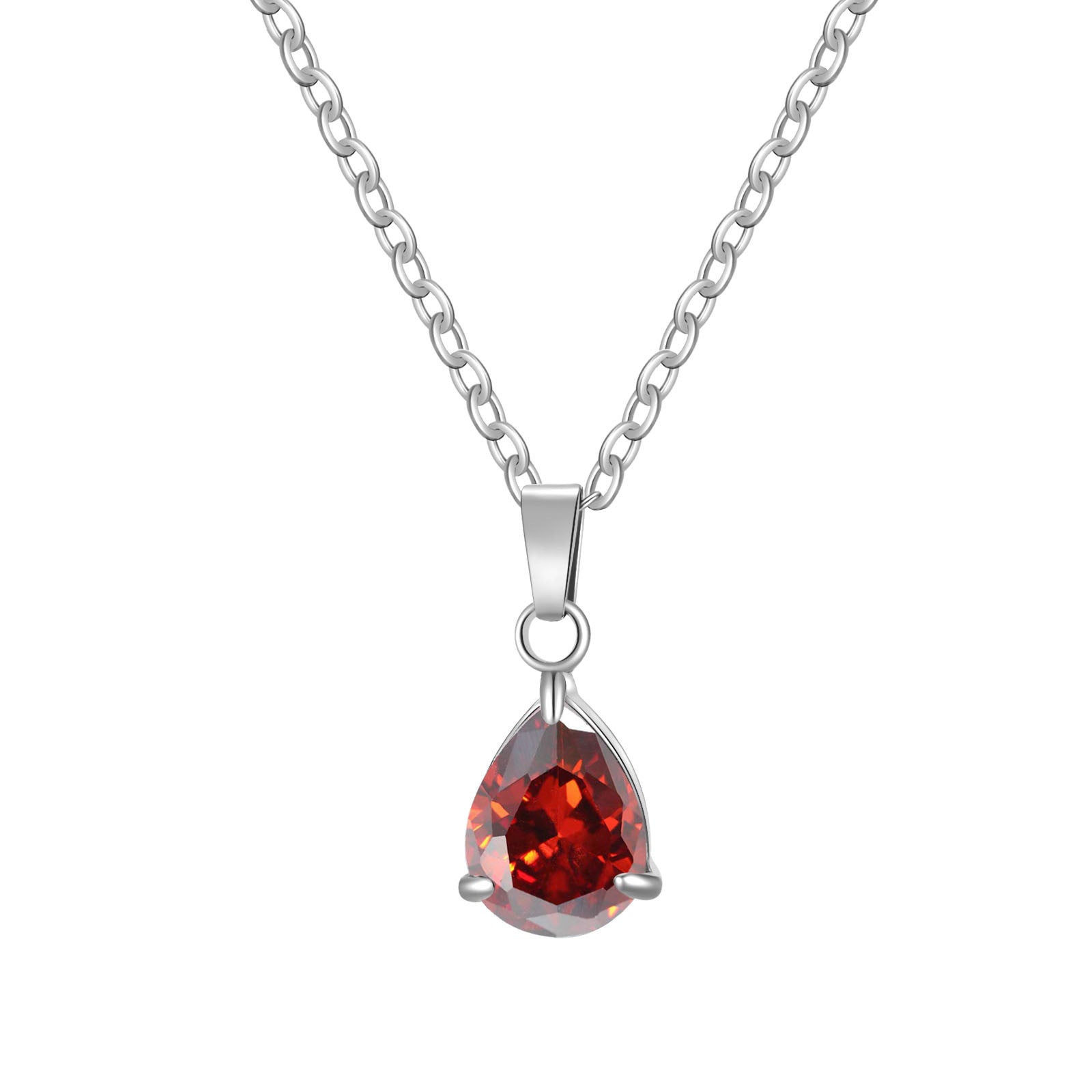 3A Water Drop Zircon Small Pendant Solitaire Pear-Shaped Zircon Womens Clavicle Chain