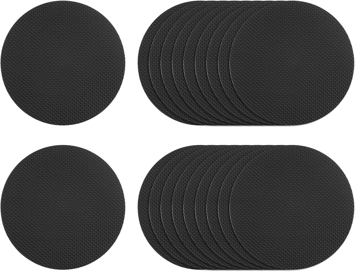 Bathroom round anti-slip sticker-gray-8cm-with black scraper-PEVA-12 pieces