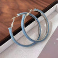 2026 Denim Hoop Earrings, European Style Bold Stage Jewelry