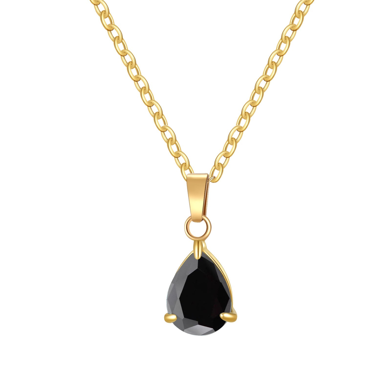 3A Water Drop Zircon Small Pendant Solitaire Pear-Shaped Zircon Womens Clavicle Chain