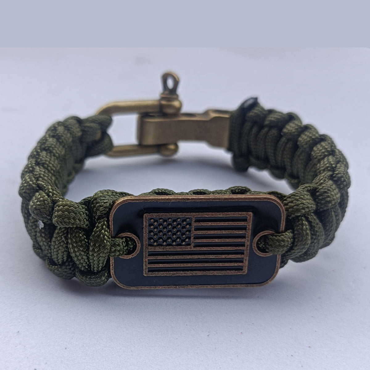 Braided Paracord Bracelet With Survival Zinc Alloy Adjusting Buckle