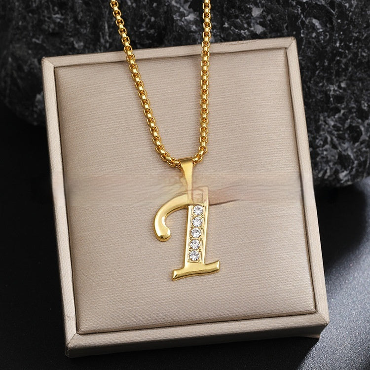 26 Diamond-Encrusted English Alphabet Necklaces