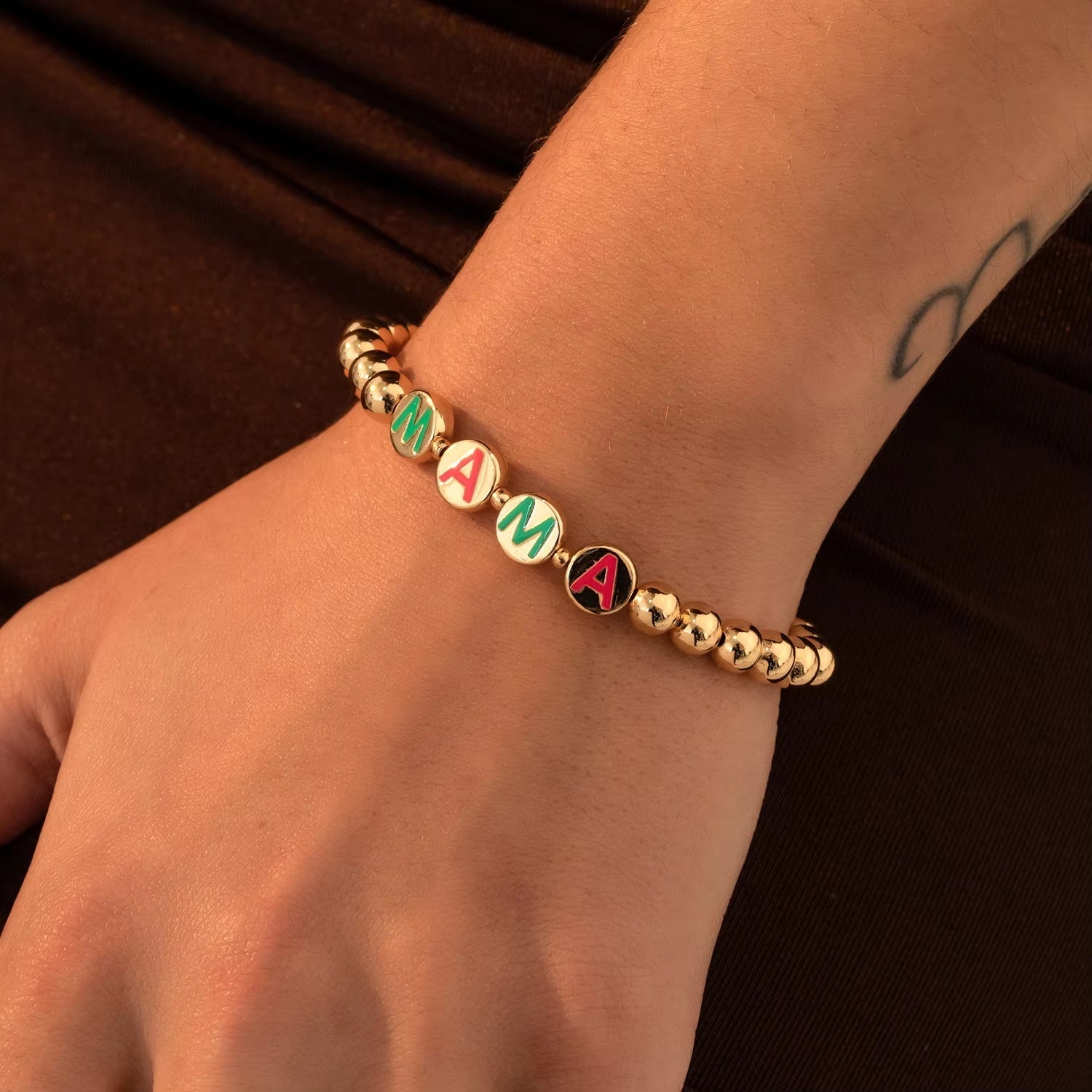 Simple Round Bracelet With Letter Charm