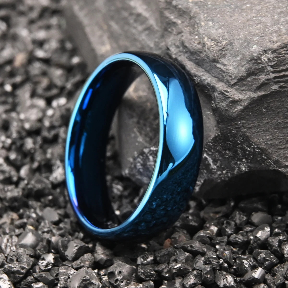 Blue-plated Curved Full-coat Tungsten Steel Ring