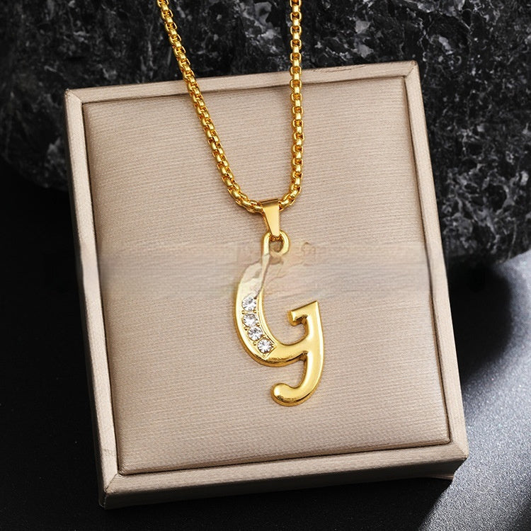 26 Diamond-Encrusted English Alphabet Necklaces
