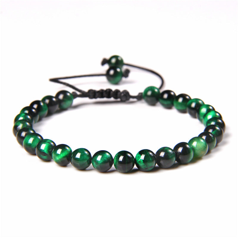 6mm Natural Stone Beads Womens Bracelet Yoga Energy Sports