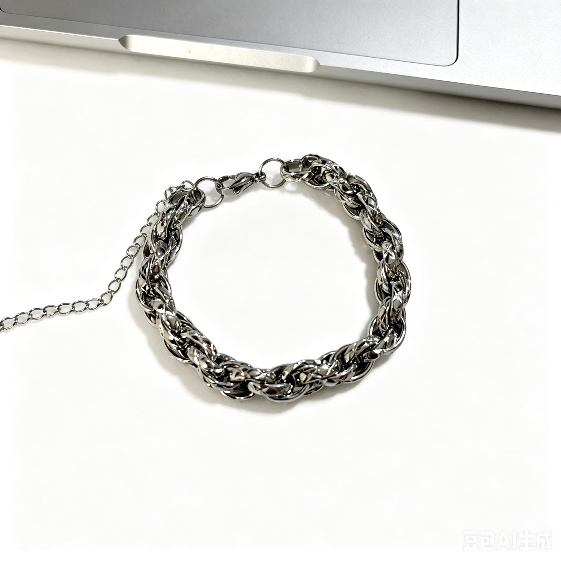 New Arrival European American Braided Twist Titanium Steel Bracelet For Men, Ins Popular Brand Premium Texture Hip Hop Niche Design Couple Matching Hand Jewelry