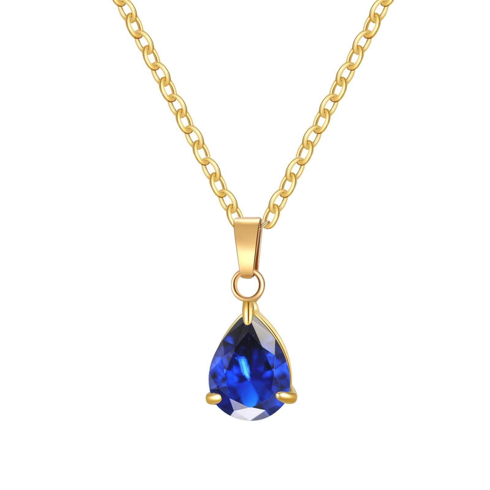 3A Water Drop Zircon Small Pendant Solitaire Pear-Shaped Zircon Womens Clavicle Chain