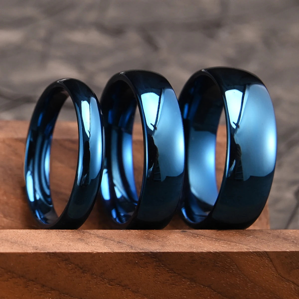 Blue-plated Curved Full-coat Tungsten Steel Ring