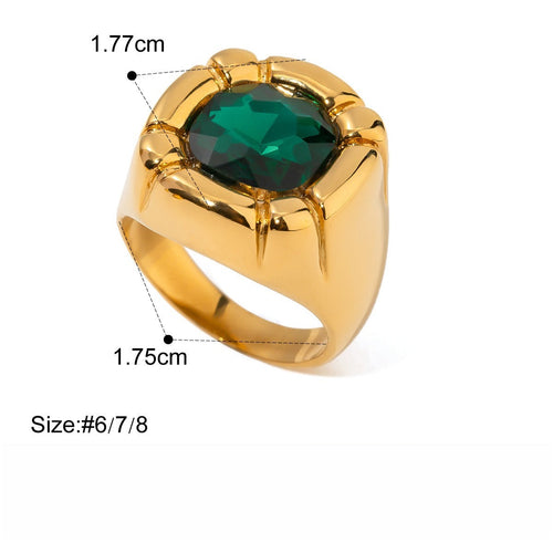 18K Gold Luxury Pearl Titanium Steel Ring