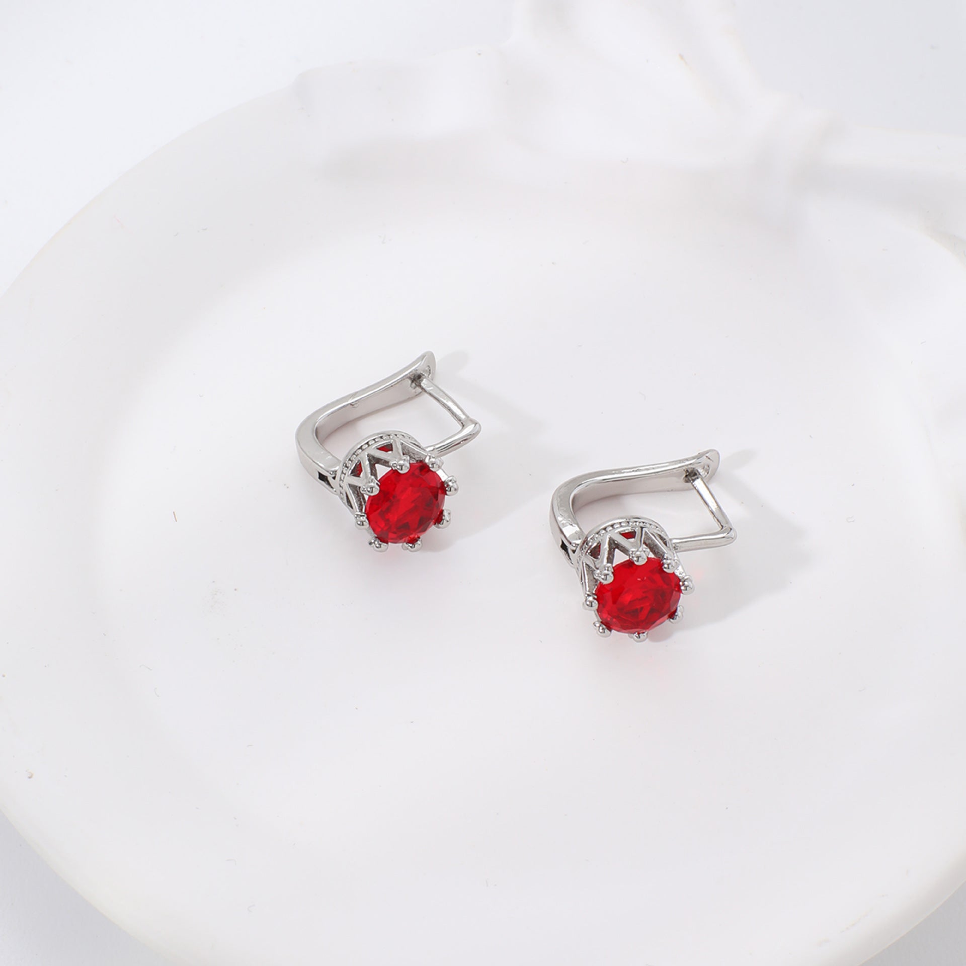 New Round Zircon Earrings For Women